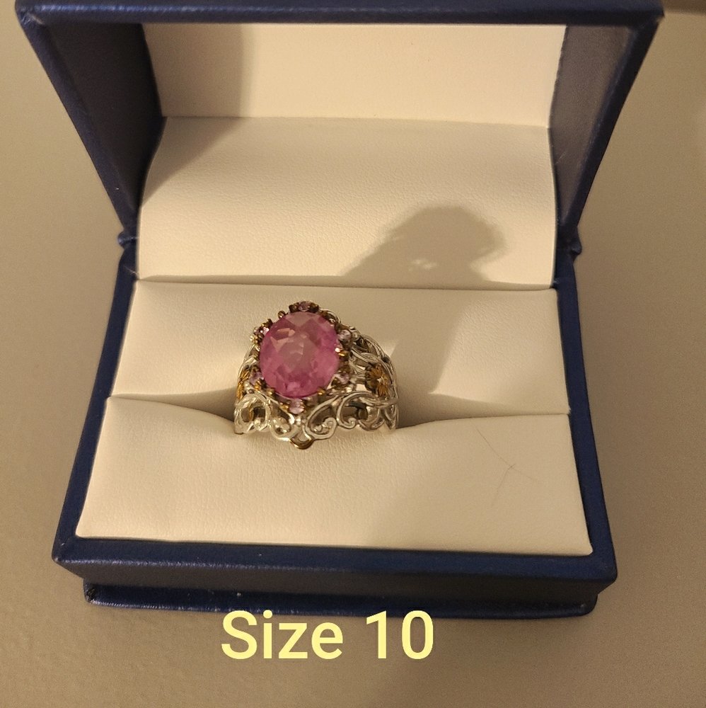 Silver Pink Tourmaline Ring